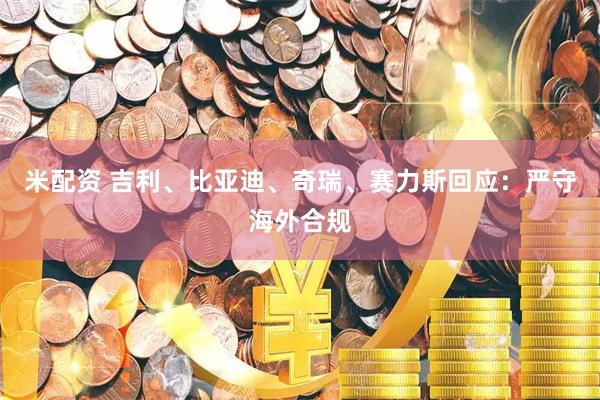 米配资 吉利、比亚迪、奇瑞、赛力斯回应：严守海外合规